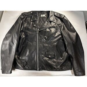 Vintage FMC Leather Jacket Men's Size 60 T Motorcycle Biker Jacket